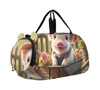 Sac de sport pour garçons et filles - Sac de voyage fourre-tout de danse - Motif chat romantique - Titanic Love, Cochon mignon jardin floral, Classique