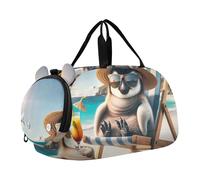 Sac de sport pour garçons Koala Coucher de soleil Romance Weekender Sac de voyage fourre-tout de gym Sac de sport Bagage pour enfants, Chill Penguin Beach Lounge, Classique