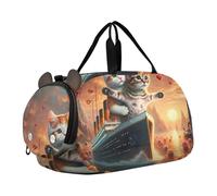 Sac de sport pour garçons Koala Coucher de soleil Romance Weekender Sac de voyage fourre-tout de gym Sac de sport Bagage pour enfants, Charmant chats Titanic Love Sunset, Classique