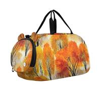 Sac de sport pour garçons - Motif koalas mignons - Cadeau de Noël - Vert - Pour le week-end - Sac de voyage pour enfants, Paysage d'automne rustique vibrant, Classique