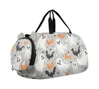 Sac de sport pour garçons ou filles avec compartiment à chaussures, chauve-souris, fantôme blanc, sac de voyage pour la nuit