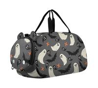 Sac de sport pour garçons ou filles avec compartiment à chaussures, imprimé chauve-souris fantôme, sac de voyage pour la nuit