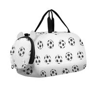 Sac de sport pour garçons ou filles avec compartiment à chaussures, sac de voyage classique noir et blanc