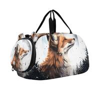 Sac de sport pour garçons ou filles avec compartiment à chaussures, sac de voyage Fox Under The Moon