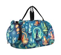 Sac de sport pour garçons - Paysage fantastique - Pour voyage, gym, enfants, chats exotiques, Classique