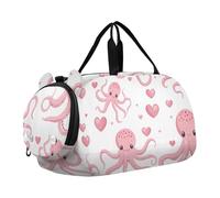 Sac de sport pour garçons porcelets famille imprimé boue de nuit week-end sacs de voyage fourre-tout bagages enfants sport, Imprimé Octopus Love Rose, Classique