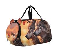 Sac de sport pour garçons pour la nuit et le week-end, beau sac de voyage, sac de voyage pour filles sac fourre-tout de danse, Loups crépusculaires, Classique