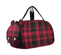 Sac de sport pour garçons pour la nuit et le week-end, sac de voyage abstrait Utopia, sac de sport pour filles, Textures classiques à carreaux rouges et noirs 2, Classique