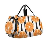 Sac de sport pour garçons pour la nuit et le week-end, sac de voyage abstrait Utopia, sac de sport pour filles, Orange Slices Juicy Black, Classique