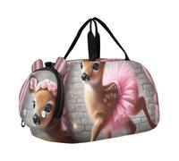 Sac de sport pour garçons pour la nuit et le week-end, sac de voyage pour filles, sac fourre-tout de danse, sac de sport mignon chaton rose tutu, Tutu rose ballet fauve, Classique
