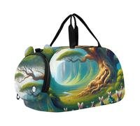 Sac de sport pour garçons, renard, raton laveur, confortable, amour nuit, week-end, sac de sport pour voyage, gym, bagage pour enfants, Fantasy Bunny Wonderland Forest, Classique