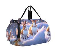 Sac de sport pour garçons - Sac de voyage pour le w nd, le voyage, le sport, la danse, les cygnes, les roses, les cœurs, la Saint-Valentin, Lapins mignons Neige Nuit d'hiver, Classique