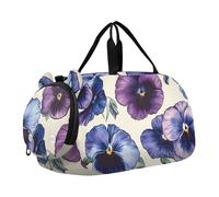 Sac de sport pour garçons - Sac de voyage pour le week-end - Motif hamster jaune tournesols - Sac de sport pour enfants, pensées bleues violettes, Classique