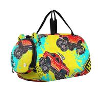 Sac de sport pour garçons, sacs de nuit pour tout-petits, sacs de voyage pour filles, bagage pour enfants, sac de sport, mignon dessin animé, chouettes marron, noir, Pneu Monster Trucks rouge vif