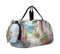 Sac de sport pour garçons - Vache Highland - Lunettes roses - Pour la nuit - Pour filles - Sac de voyage pour enfants, allée italienne romantique, Classique