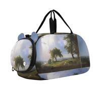 Sac de sport pour garçons Weekender Overnight Bierstadt Albert Rocky Mountain Sheep Ovis Montana Sac de voyage avec compartiment à chaussures, Albert Bierstadt California Spring, Classique