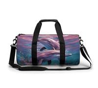 Sac de sport pour homme et femme avec bonnet de Père Noël et sac de voyage avec compartiment, Dauphins Art, 17.7in/9in/9in