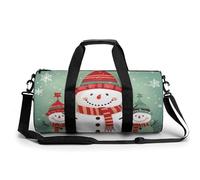 Sac de sport pour homme et femme avec compartiment à chaussures, Bonhomme de neige mignon Merry Christmas, 17.7in/9in/9in, Art Déco