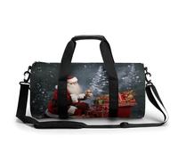 Sac de sport pour homme et femme avec compartiment à chaussures, cadeau de Noël et cadeau de Noël, 45 cm/22,9 cm/22,9 cm, Cadeau de Noël « Merry Christmas », 17.7in/9in/9in