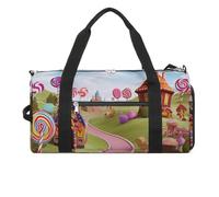 Sac de sport pour homme et femme avec compartiment à chaussures, Candy Land, Taille unique, Art Déco