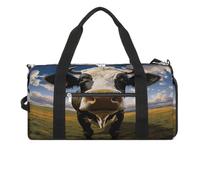 Sac de sport pour homme et femme avec compartiment à chaussures et poche humide, glaçons pêche pour voyage, sport, fitness, entraînement, Vache des Prairies, Taille unique, Sac de voyage