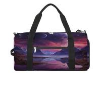 Sac de sport pour homme et femme avec compartiment à chaussures et poche humide, glaçons pêche pour voyage, sport, fitness, entraînement, Purple Sky Planet, Taille unique, Sac de voyage