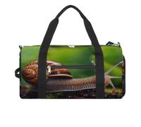 Sac de sport pour homme et femme avec compartiment à chaussures et poche humide, motif loup sauvage dans le feu pour voyage, sport, fitness, entraînement, Escargot animal sauvage, Taille unique, Sac