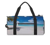 Sac de sport pour homme et femme avec compartiment à chaussures et poche humide, sac de voyage en forme de baleine pour voyage, sport, fitness, entraînement, Plage Blanche Tropical Mer, Taille unique,