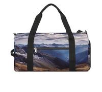 Sac de sport pour homme et femme avec compartiment à chaussures et poche humide, sac de voyage motif floral abstrait vert saisonnier pour voyage, sport, fitness, entraînement, Panorama des Alpes,