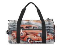 Sac de sport pour homme et femme avec compartiment à chaussures et poche humide, sac de voyage motif dinosaure aquarelle pour voyage, sport, fitness, entraînement, Aquarelle Retro Red Truck, Taille