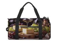 Sac de sport pour homme et femme avec compartiment à chaussures et poche humide, sac de voyage pour voyage, sport, fitness, entraînement, Gâteau au fromage au vin blanc raisins, Taille unique, Sac de