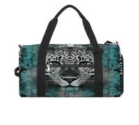Sac de sport pour homme et femme avec compartiment à chaussures et poche humide, sac de voyage tie-dye vif et audacieux pour voyage, sport, fitness, entraînement, Tête de léopard vive et audacieuse,