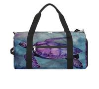 Sac de sport pour homme et femme avec compartiment à chaussures et poche humide, sac de voyage Turtle pour voyage, sport, fitness, entraînement, Tortue sur la vieille carte, Taille unique, Sac de