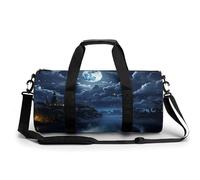 Sac de sport pour homme et femme avec compartiment à chaussures, Moonlight Night, 17.7in/9in/9in, Art Déco