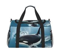 Sac de sport pour homme et femme avec compartiment à chaussures Motif fleurs de lémurien, Orca Killer Whale., Taille unique, Sac de voyage