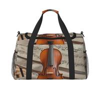 Sac de sport pour homme et femme avec compartiment à chaussures Motif fleurs de lémurien, Partitions de violon, Taille unique, Sac de voyage