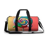 Sac de sport pour homme et femme avec compartiment à chaussures Motif pandas, lollipop, 17.7in/9in/9in, Art Déco