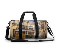 Sac de sport pour homme et femme avec compartiment à chaussures, motif tram Lisbonne, 45 cm/22,9 cm/22,9 cm, Tram Lisbonne, 17.7in/9in/9in