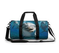 Sac de sport pour homme et femme avec compartiment à chaussures, poche humide, motif dauphin qui vous regarde, 45 cm/22,9 cm/22,9 cm, Style :, 17.7in/9in/9in