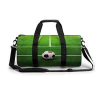 Sac de sport pour homme et femme avec compartiment à chaussures pour homme et femme, Aire de jeux de football Grass Field, 17.7in/9in/9in, Art Déco