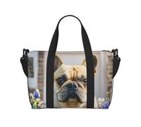 Sac de sport pour homme et femme avec compartiment à chaussures pour homme et femme, Chien bouledogue français mignon, Taille unique, Sac de voyage