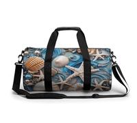 Sac de sport pour homme et femme avec compartiment à chaussures, Shell Art, 17.7in/9in/9in, Art Déco