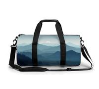Sac de sport pour homme et femme avec compartiment Motif bonhomme de neige Orange, Silhouette simple de montagnes, 17.7in/9in/9in