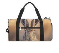 Sac de sport pour homme et femme avec compartiment pour chaussures et compartiment humide, sac de voyage un lièvre marron, sac de nuit à transporter pour la natation, le fitness, l'entraînement, le