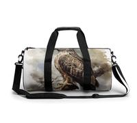 Sac de sport pour homme et femme avec compartiments Motif ours polaires aurores boréales, Aquarelle de Faucon assis, 17.7in/9in/9in