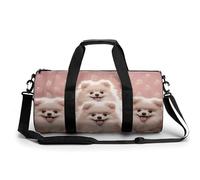 Sac de sport pour homme et femme avec compartiments Motif ours polaires aurores boréales, Chiots de Poméranie, 17.7in/9in/9in
