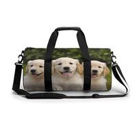 Sac de sport pour homme et femme avec deux canards colverts - Sac de nuit avec compartiment, Chiots Golden Retriever, 17.7in/9in/9in