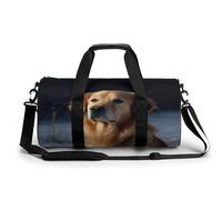 Sac de sport pour homme et femme avec imprimé Golden Retriever - Article personnel - Sac d'entraînement léger pour voyage, sport, fitness, Noir , 17.7in/9in/9in, Organiseur de sac
