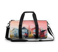 Sac de sport pour homme et femme avec petite clochette et nœud - Sac de nuit avec compartiment, Voyage à faible teneur en carbone, 17.7in/9in/9in