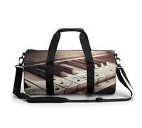 Sac de sport pour homme et femme avec touches de piano et notes de musique, sac de sport cylindrique léger pour basket-ball, football, week-end, style, 45 cm/22,9 cm/22,9 cm, Style :, 17.7in/9in/9in